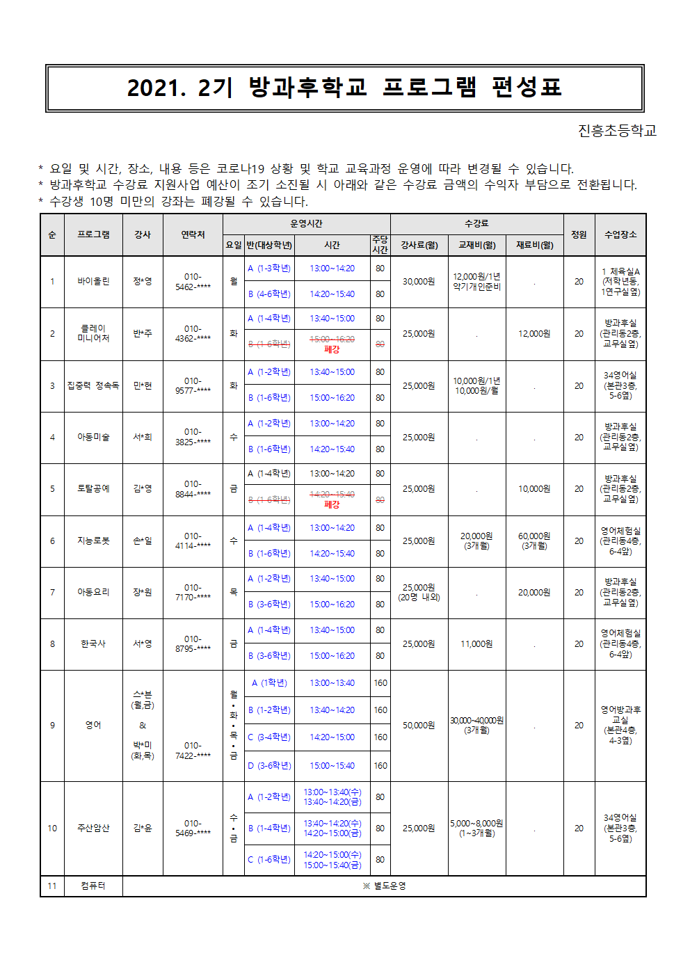 2021. 2기 방과후학교 운영 안내(8.30)002